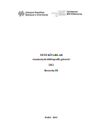 Yeni kitablar 2012 (№3): annotasiyalı biblioqrafik göstərici